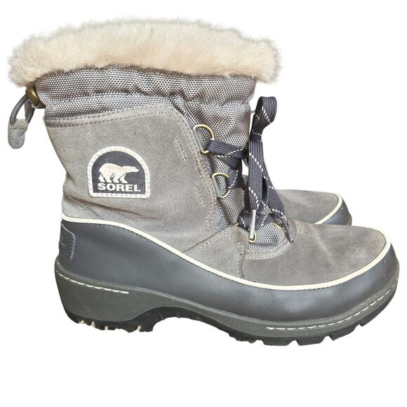 SOREL TIVOLI III lined waterproof winter boots size 8 quarry gray suede - Picture 1 of 6
